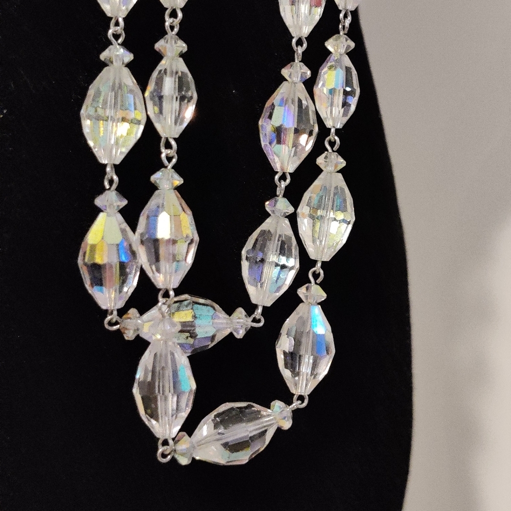 Vintage Austrian crystals long gradient necklace